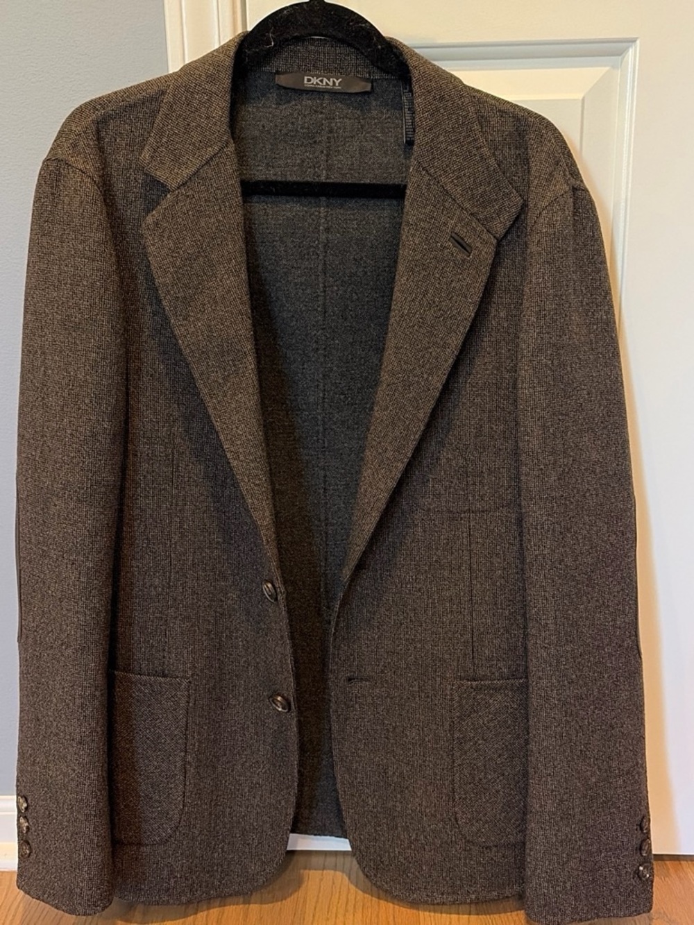 DKNY Men's Dark Brown Notch Lapel Sport Coat